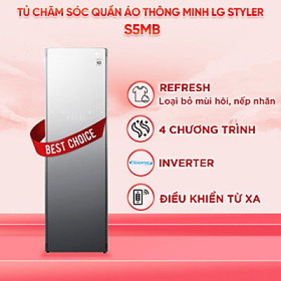 Tủ chăm sóc quần áo thông minh LG Styler màu gương kính S5MB - Hàng chính hãng (chỉ giao HCM)