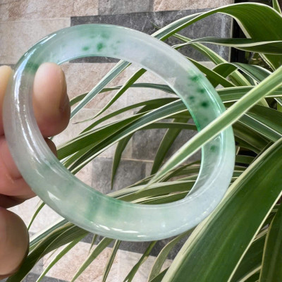 Vòng Tay Nữ Bản Hẹ Đá Mã Não DuLong Trắng Trong Xanh Rong Biển Nhẹ Bóng Đẹp Ni 54mm Cao 12mm Dầy 7mm Món quà tặng Nữ 50kg - 55kg đeo tay xinh rẻ đẹp ý nghĩa ạ