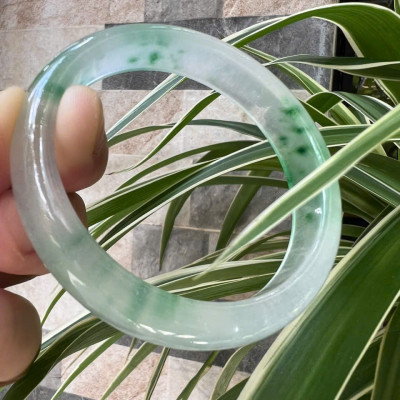 Vòng Tay Nữ Bản Hẹ Đá Mã Não DuLong Trắng Trong Xanh Rong Biển Nhẹ Bóng Đẹp Ni 54mm Cao 12mm Dầy 7mm Món quà tặng Nữ 50kg - 55kg đeo tay xinh rẻ đẹp ý nghĩa ạ