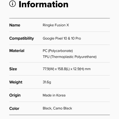 Ốp lưng cho Google Pixel 10 / 10 Pro RINGKE Fusion X - Hàng Chính Hãng