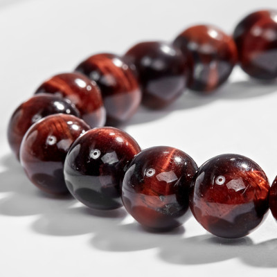 Vòng Tay Đá Mắt Hổ Nâu Đỏ Phối Bàn Tay Hamsa Bạc Ngọc Quý Gemstones