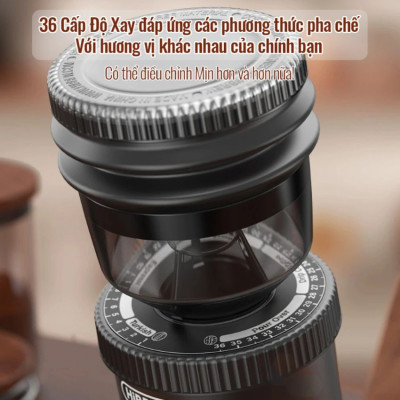 Máy xay cà phê Single Dose HiBREW G5 cao cấp, 36 cấp xay lưỡi cornical burr 48mm chuyên nghiệp, xay cafe siêu mịn - Hàng Nhập Khẩu