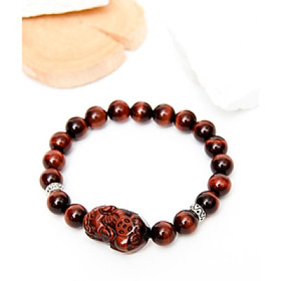 Vòng tay đá thạch anh mắt hổ nâu đỏ phối tỳ hưu đá 8mm mệnh hỏa, thổ - Ngọc Quý Gemstones