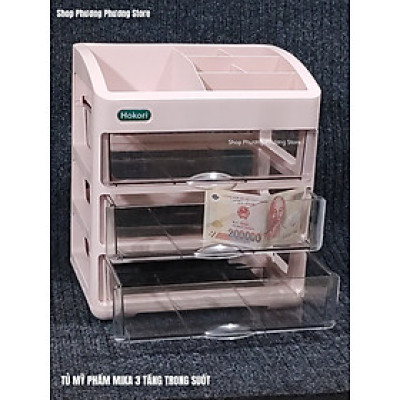 ( Hàng Cao Cấp ) Tủ,Kệ đựng đồ trang điểm MIKA trong suốt 3/,4 tầng, để mỹ phẩm tiện lợi