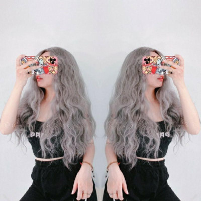 tóc giả 2 mái xù cao cấp- tặng lưới chùm tóc