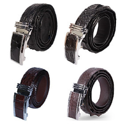 Thắt lưng nam da cá sấu Huy Hoàng 3,5P màu đen, nâu đất HJ4856-57-58-59 