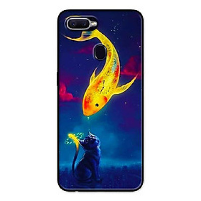 Ốp Lưng in cho Realme 2 Mẫu Cá Chép Và Mèo - Hàng Chính Hãng