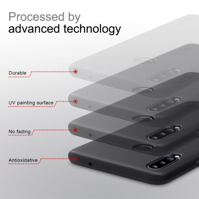 Ốp Lưng Sần chống sốc cho Samsung Galaxy A20s hiệu Nillkin Super Frosted Shield (Đính kèm giá đỡ hoặc miếng dán từ tính) - Hàng Chính Hãng