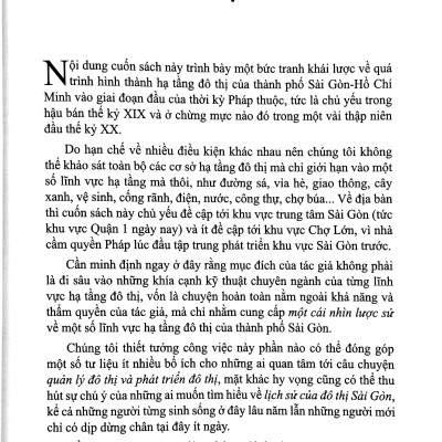 Hạ Tầng Đô Thị Sài Gòn Buổi Đầu (Tái Bản 2023)