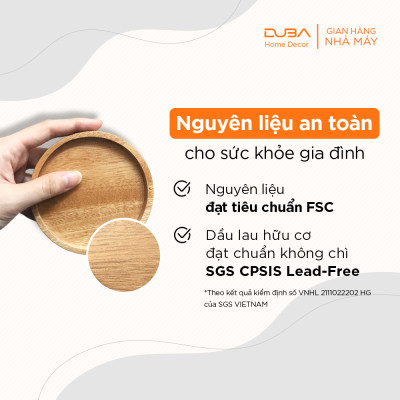 Đế lót ly, lót nồi bằng gỗ màu tự nhiên chuẩn xuất khẩu Châu Âu - DUBA