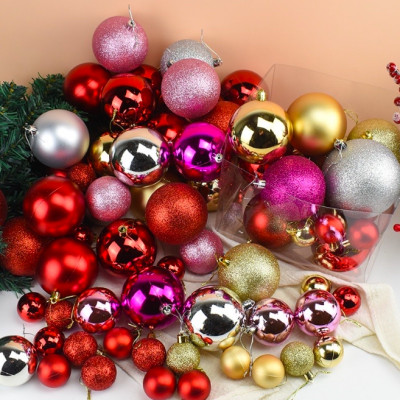 Set 24 quả châu trang trí noel, quả trang trí cây thông - Cây giả, hoa lụa Decor trang trí nhà cửa