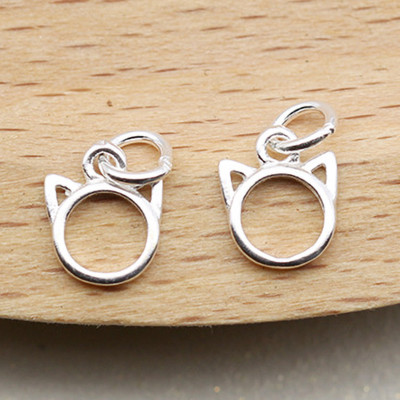 Combo 10 cái charm bạc hình con mèo treo - Ngọc Quý Gemstones