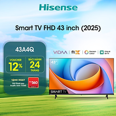Smart Tivi Hisense 43 inch FHD 43A4Q, Giao hàng toàn quốc, Bảo hành 2 năm - HÀNG CHÍNH HÃNG