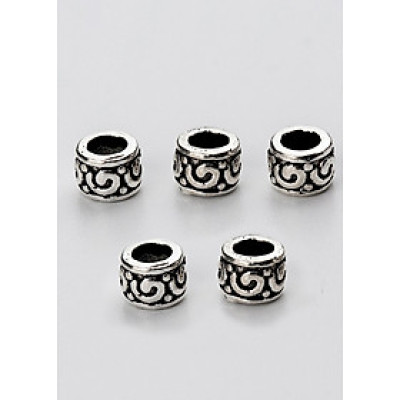 Combo charm bạc hình trụ chặn hạt họa tiết hoa văn - Ngọc Quý Gemstones