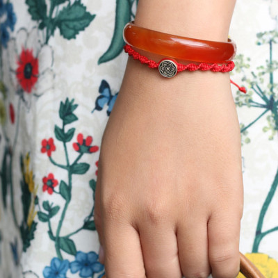 Vòng Kết Xanh Charm Hoa Bạc 925 Ngọc Quý Gemstones GA8