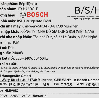 Bếp Từ 3 Vùng Bosch PID675DC1E Series 8 - Hàng chính hãng