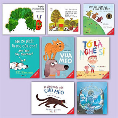  Sách Combo Ehon song ngữ Chú cừu xanh lá+Chú sâu háu ăn+Ai cũng nhìn thấy chú mèo+Chuyến đi dạo của cô gà mái+Mẹ(8 cuốn)