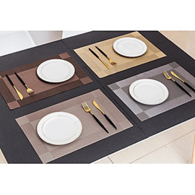 Tấm lót bàn ăn, thảm set up cao cấp placemat hình chữ nhật