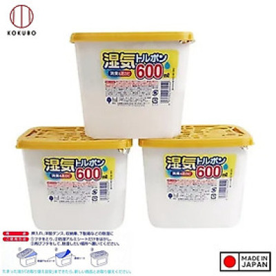 Set 03 Hộp hút ẩm, khử mùi Kokubo 600ml - Hàng nội địa Nhật Bản