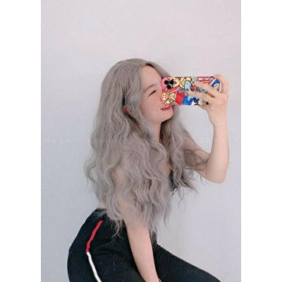 tóc giả 2 mái xù cao cấp- tặng lưới chùm tóc