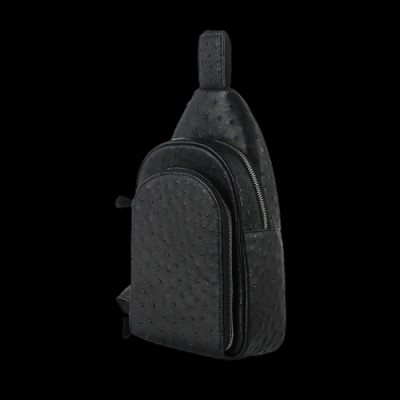 HJ6443-44-45-46 - Túi đeo trước nam da đà điểu Huy Hoàng màu đen, nâu đất, vàng bò, nâu đỏ