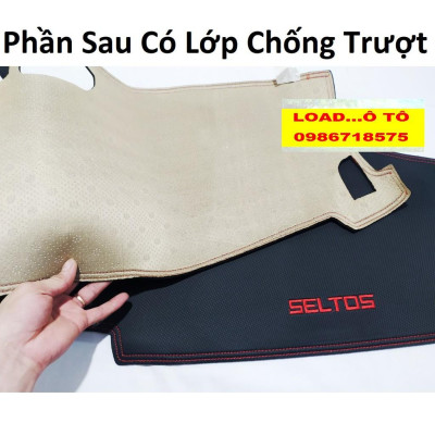 Thảm Taplo Chống Nắng Xe Kia Seltos 2023-2020 Mẫu Da Carbon, Nhung Cao Cấp