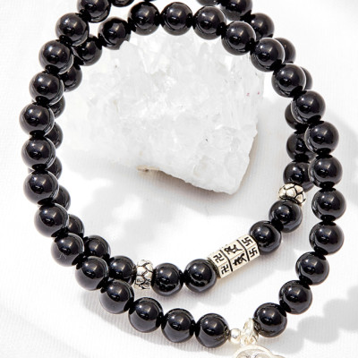 Vòng tay 2 line đá thiên thạch phối mokey king Ngọc Quý Gemstones