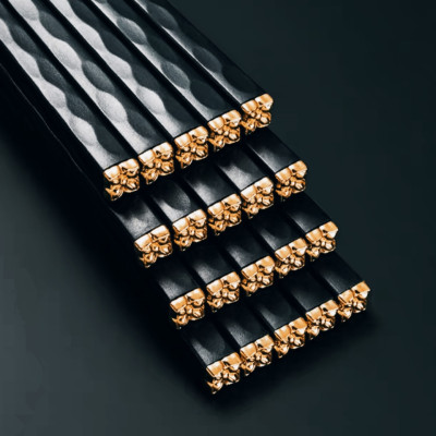 SÉT 5 ĐÔI ĐŨA HOA ANH ĐÀO KHẢM VÀNG KHẢM BẠC CHẤT LIỆU SỢI THỦY TINH CHỊU NHIỆT CAO CẤP