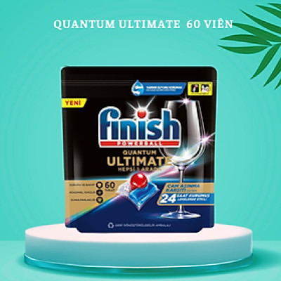 Viên Rửa Chén Bát Finish Quantum Ultimate Túi 60 Viên - Nhập khẩu từ Đức