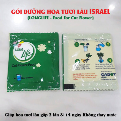 GÓI DƯỠNG HOA TƯƠI LONGLIFE CỦA ISRAEL (COMBO 30 GÓI), GIỮ HOA TƯƠI LÂU GẤP 2 LẦN VÀ 14 NGÀY KHÔNG THAY NƯỚC MỚI