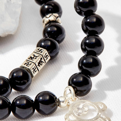 Vòng tay 2 line đá thiên thạch phối mokey king Ngọc Quý Gemstones