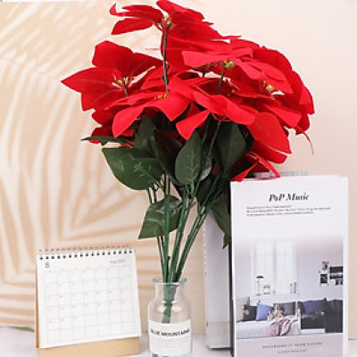 Chậu cây hoa trạng nguyên giả - cao 50cm - 4 bông - Cây giả, hoa lụa trang trí nhà cửa