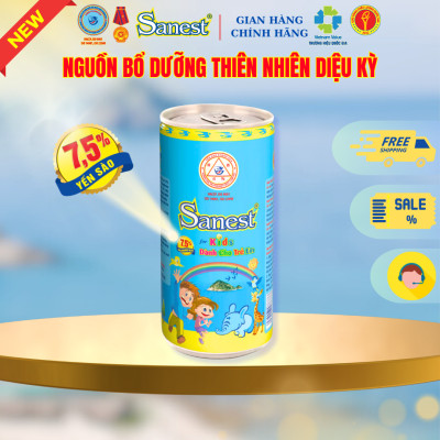  NEW  [ Hộp 6 lon  ] Nước Yến sào Khánh Hòa Sanest Trẻ Em.