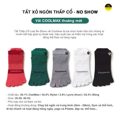 Tất Xỏ Ngón Chạy Bộ OFFICE CHILL Vớ Chuyên Thể Thao Xỏ 5 Ngón Chân Chống Phồng Rộp Vải Coolmax