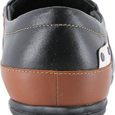 Giày Mọi Nam Da Bò Huy Hoàng HT7783 - Đen Phối Da