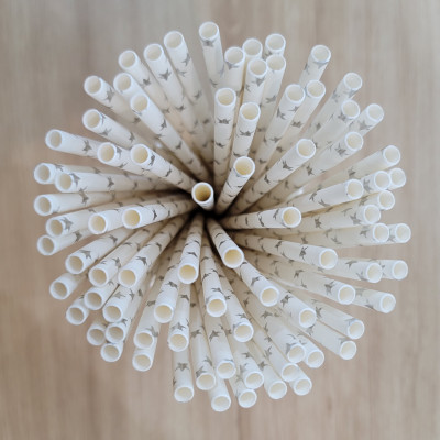 Túi 500 ống hút giấy 6x197mm hình ngôi sao dành cho cà phê, nước ngọt