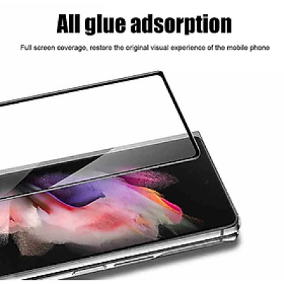 Miếng dán kính cường lực màn hình trước cho Samsung Galaxy Z Fold 6 / Z Fold 7 full 9D hiệu Kuzoom Protective Glass - mỏng 0.3mm, vát cạnh 2.5D, độ cứng 9H, viền cứng mỏng chống vỡ cạnh - Hàng nhập khẩu
