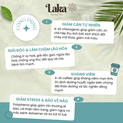Trà Cà Phê Cascara LAKA Hộp 60Gr 100% vỏ cà phê chín mọng Hỗ Trợ Giảm Cân, Ngừa Lão Hóa Và Ổn Định Đường Huyết