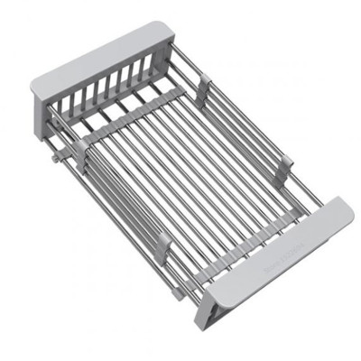 Rổ Rút Inox Đa Năng Gác Chậu Rửa Chén, Rửa Hoa Quả - 2 màu xám và đen ngẫu nhiên