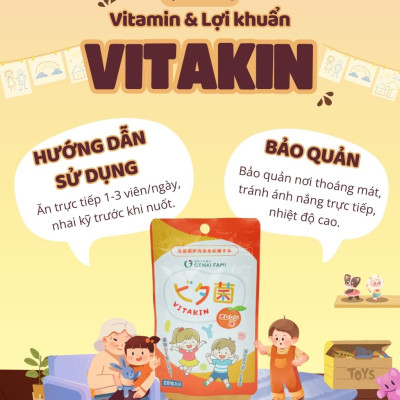 Kẹo Dẻo Vị Cam Bổ Sung Vitamin và Lợi Khuẩn Genki Fami Nhật Bản Gói 28 Cái