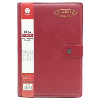 Sổ Classic 8 Có Khuy Bấm 240 Trang ĐL 70g - Hải Tiến HT4764 - Màu Đỏ