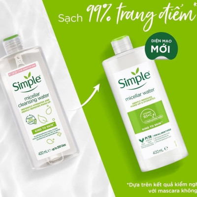 Tẩy trang Simple Micellar 200ml làm sạch