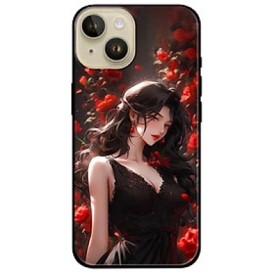 Ốp lưng cho IPhone 15 - 15 Plus - 15 Pro - 15 Pro Max - 16 - 16 Plus - 16 Pro - 16 Pro Max - Cô Gái Đầm Đen - Hàng Chính Hãng