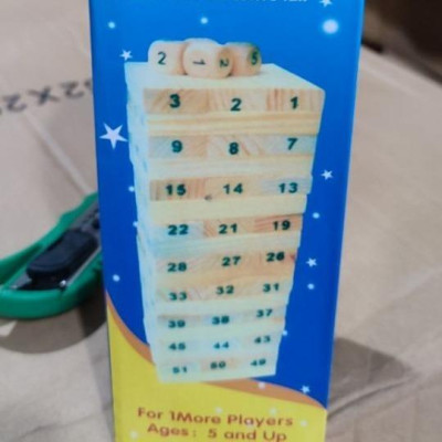 Đồ Chơi Rút Gỗ 54 Thanh Loại Lớn Hộp Màu Xanh Wiss Toy