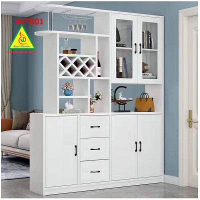 Vách ngăn kiêm tủ rượu trang trí phòng khách , nhà bếp 4VTK01 - Nội thất lắp ráp Viễn Đông