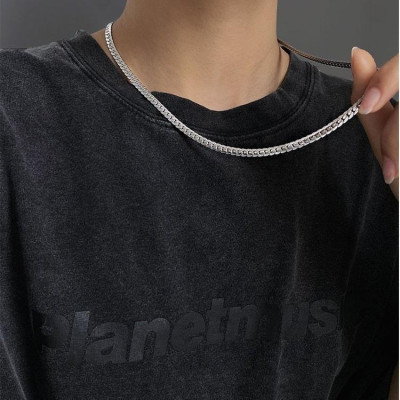 Vòng Cổ Nam - Dây chuyền nam titan cao cấp inox đẹp kiểu lặc khít chạm 2 bên trangsucpt 6mm PTDCNA56