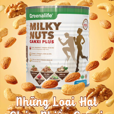Sữa Hạt Dinh Dưỡng Canxi Plus Milky Nuts Greenalife - Hỗ Trợ Xương Khớp Chắc Khoẻ, Lợi Sữa Cho Mẹ Bầu, Sau Sinh, Dinh Dưỡng Cho Người Tiểu Đường, Người Già, Ăn chay, Ăn Kiêng, Giảm Cân, Eat Clean, Healthy
