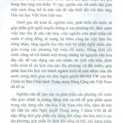 Bảo Tồn Và Phát Huy Giá Trị Rối Nước Dân Gian Tại Cộng Đồng (Qua Nghiên Cứu Các Phường Rối Nước Dân Gian Ở Đồng Bằng Bắc Bộ)
