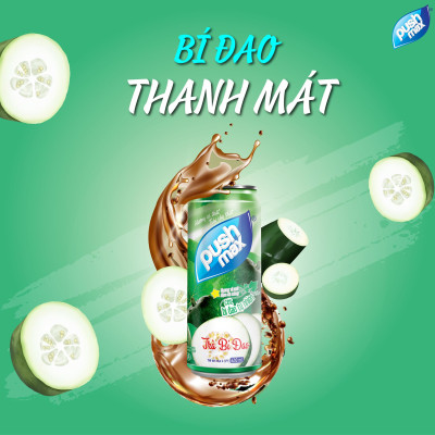 Lốc 6 Lon Nước Trái Cây Trà Bí Đao Pushmax (320ml x 6 Lon)