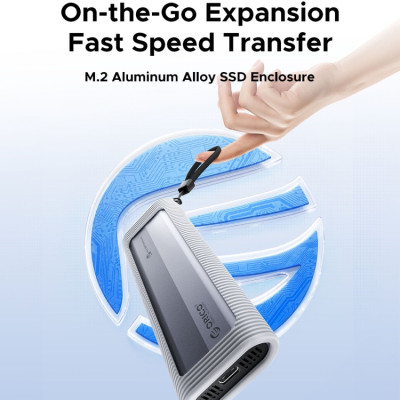 Hộp ổ cứng SSD ORICO M.2 NVME TypeC AXM2-G2-V1-GY-BP - Hàng Chính Hãng